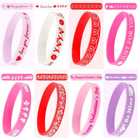 JUNEBRUSHS 64pcs Halloween Party Favors Silicone Bracelets Rubber - Valentine Style - image 4