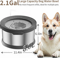6.5L Dog Water Bowl No Spill 1.6 Gallon Stainless Steel Water Bowl - 8L+2 Filters - image 2