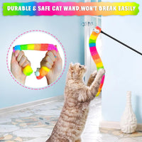 Cat Wand Toys with Bright Furry Critter Tails and Bells - image 3