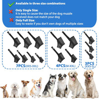 Mesh Dog Muzzle Suits for Small Medium Large Dogs Dog Muzzle Set – Essentials for Dogs - Black / Full Size 7 PCS(XXS-XXL) - image 3