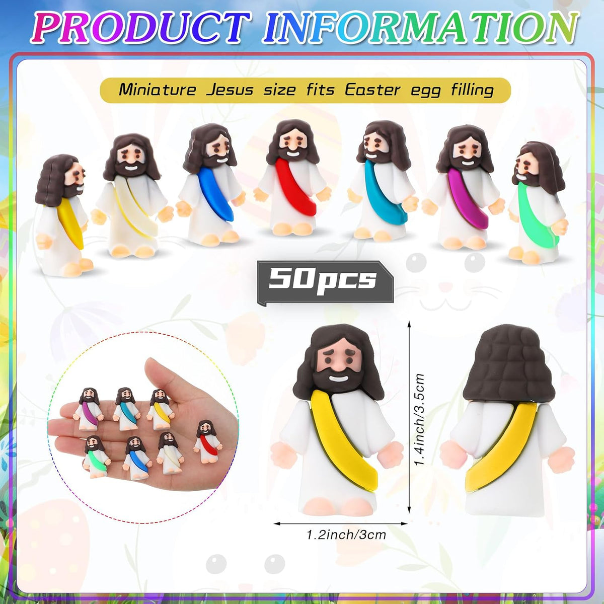 Sumind 50 Pcs Little Jesus Figures Original Design - Bright Color - image 2