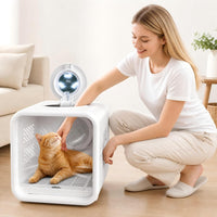 53L Pet Dryer Box for Cats & Small Dogs with Quiet Airflow & Petting Window