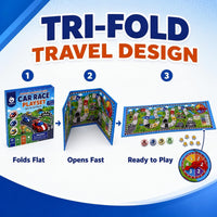 Travofun magnetic fishing game book open with ocean animal pieces and two wooden fishing rods - view 8