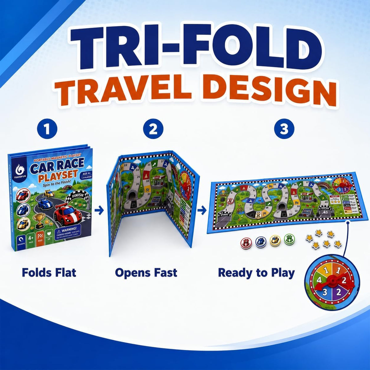 Travofun magnetic fishing game book open with ocean animal pieces and two wooden fishing rods - view 8