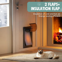 All Aluminum 3 Flaps Insulated Dog Door for Door – Essentials for Dogs - Small - image 2