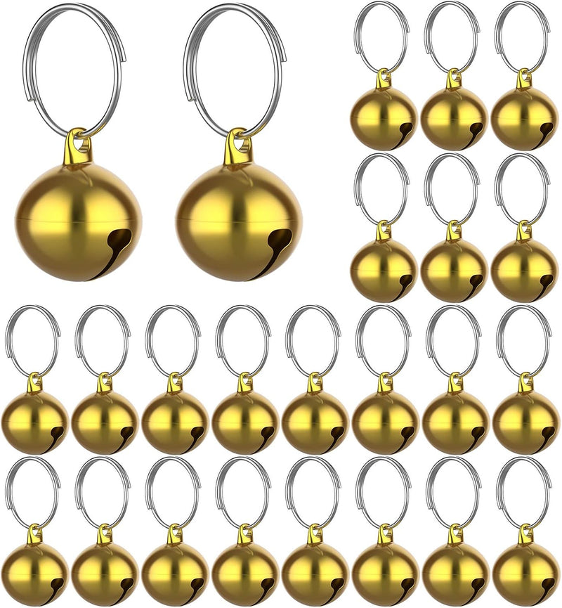 Outus 24 Sets Cat Bells for Pet Cat Dog Collar Pendant Charm - Gold