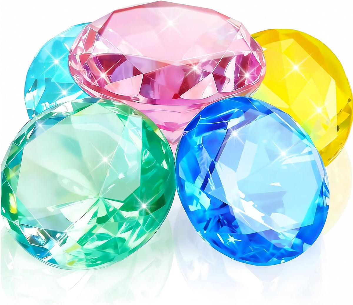 MARFOREVER Extra Large Diving Gem Pool Toys 60MM Extra Big Colorful - Huge Boho Gems