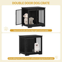 Hzuaneri 77.6 in Double Dog Crate Furniture - Black / 27.2"L x 19.3"W x 25.4"H - image 4