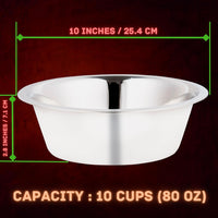 Stainless Steel Dog Bowl 2-Pack Pet Feeder Bowls 10 Cup – Essentials for Dogs - 10 Cups - image 2