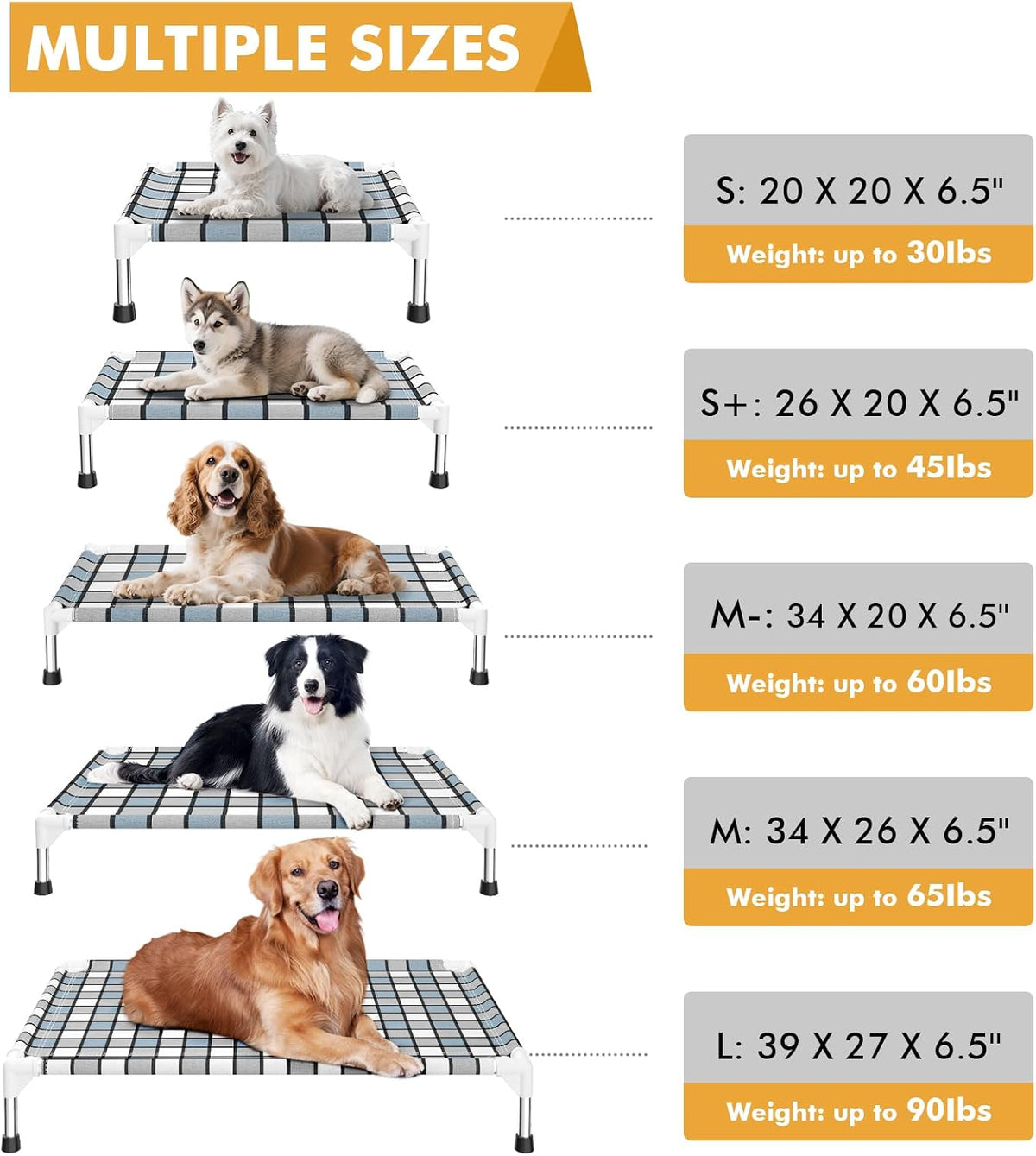 Caghash Elevated Outdoor Raised Dog Bed - Standard - Small - image 4