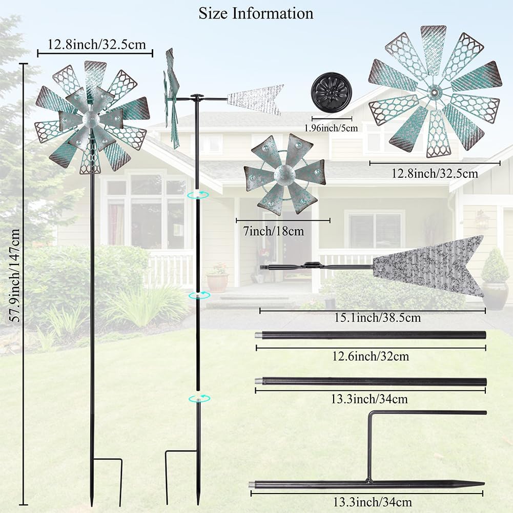 Viveta Wind Spinners Outdoor - Green Silver -Single - image 3