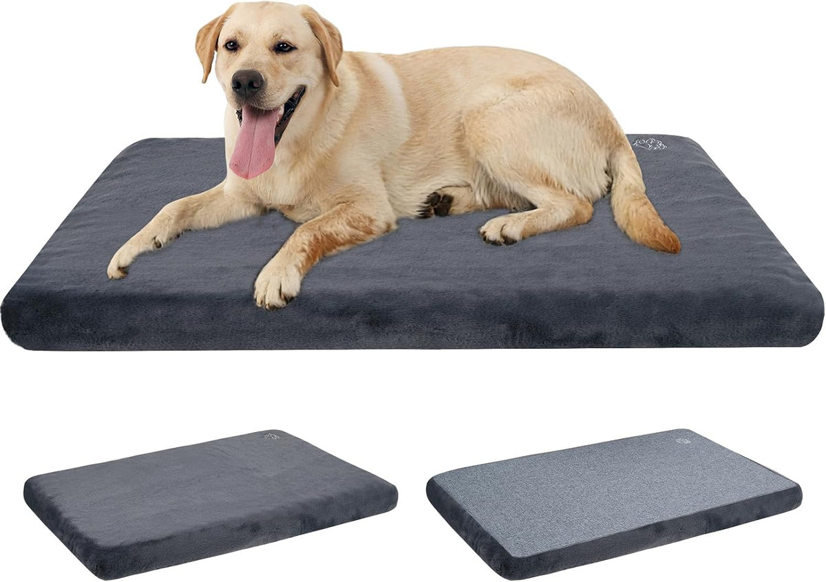 EMPSIGN Dog Bed Mat Crate Pad Mattress, Ultra Soft Pet Kennel - Grey / XL(41"*28"*3")