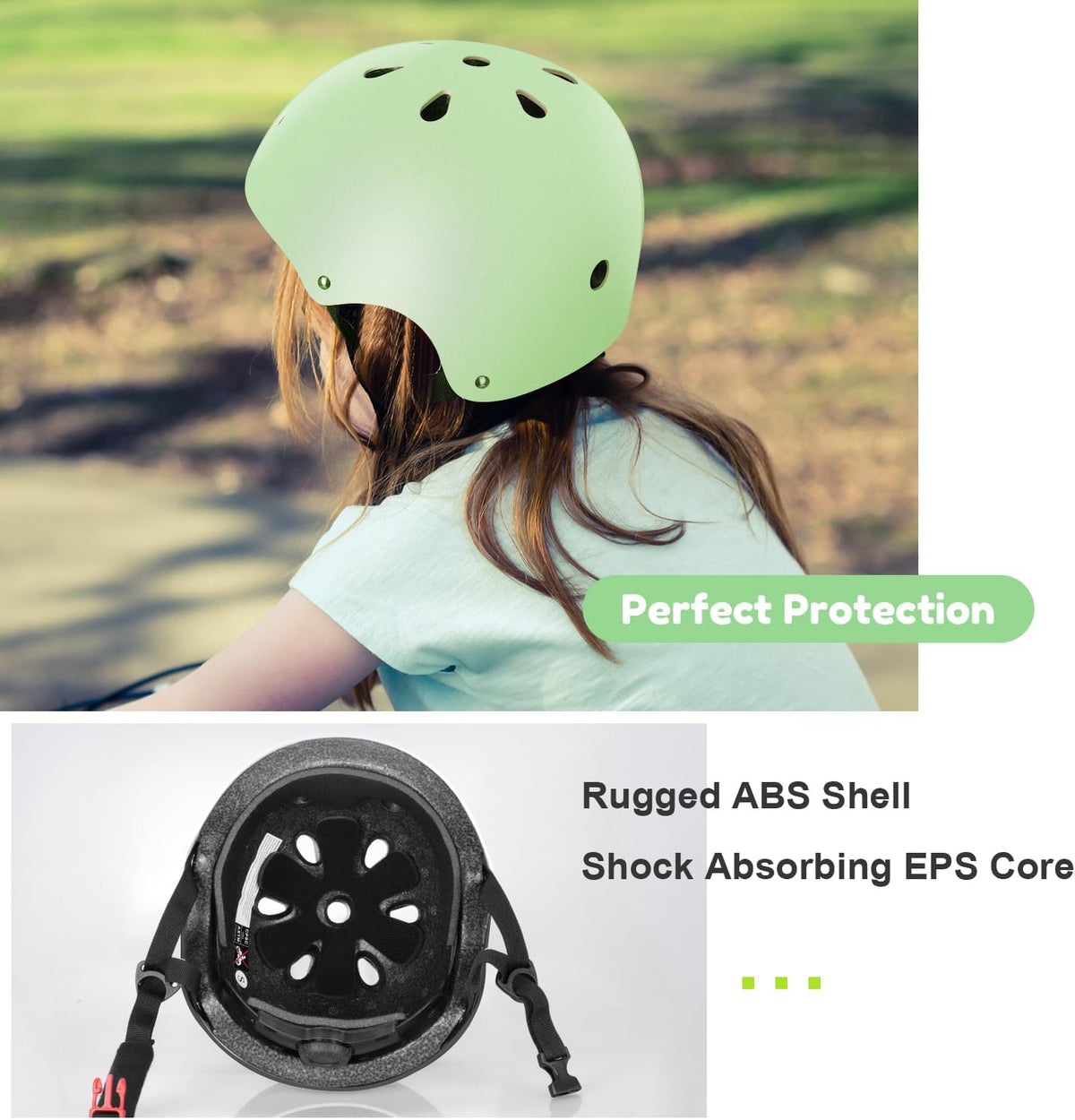 Besttravel Kids Helmet, Toddler Adjustable Kids Ages 3-8 Years Old Boys Girls Multi-Sports Safety - Light Green - image 3