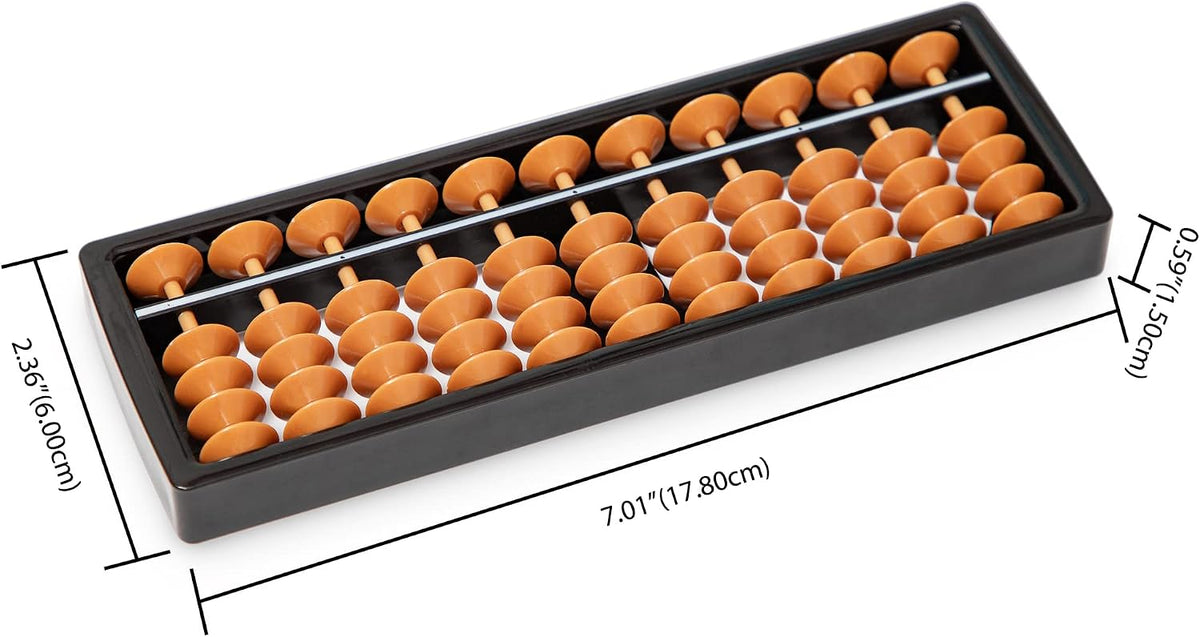 Black long Di fang 11-column soroban abacus calculator in ABS plastic - view 3