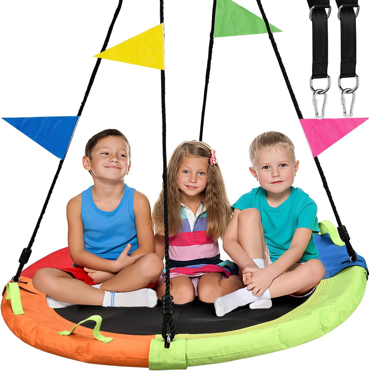 Tree Swing, Saucer Swing, Multicolor - 48 Inch
