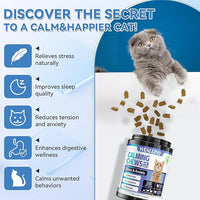 200 PCS Cat Calming Treats, Calming Treats for Cats Help to Manage Stress & Anxiety, Calming Aid for Cats with Hemp Seed Powder Chamomile Melatonin for Cat Anxiety Relief, Separation, Travel, Storms