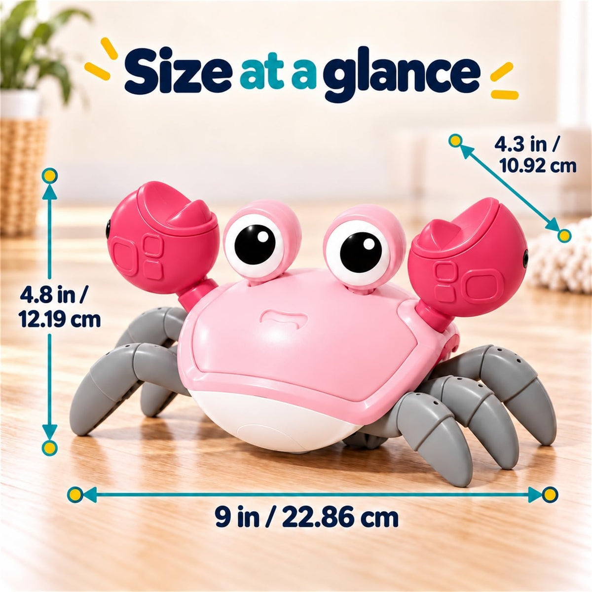 Pbooo Crawling Crab Baby Toy - Pink Crab - image 2