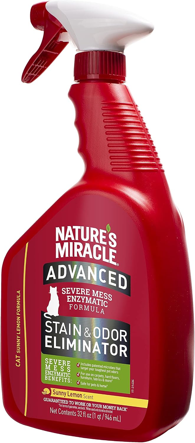 Nature’s Miracle Advanced Cat Stain & Odor Eliminator - Lemon / 32 Fl Oz (Pack of 1) - image 4