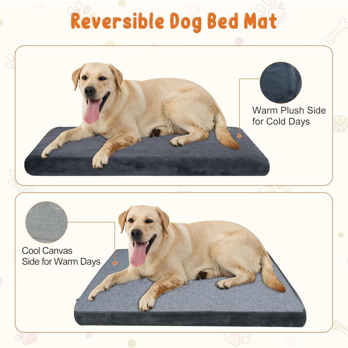 EMPSIGN Dog Bed Mat Crate Pad Mattress, Ultra Soft Pet Kennel - Grey / XL(41"*28"*3") - image 3