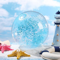 Civaner 10 Pcs Inflatable Glitter Beach Balls 16 Inch - Teal Blue / Glitter - image 4