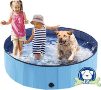 Foldable Dog Pool, Portable Pet Bath Tub and Kiddie Swimming Pool – Essentials for Dogs - 48"-L / Blue