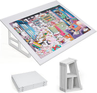 WELGEE 1000 Pieces Tilting Puzzle Board with Stand - White