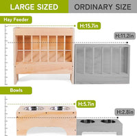 3 in 1 Extra Large Rabbit Hay Feeder with Litter Box, Wooden Bunny Toilet, for Large and Medium-Sized Dwarf Rabbit, Guinea Pig, Chinchillas, Hamster, Ferret, Other Animals