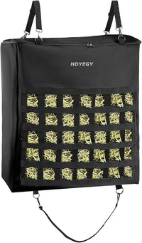 1Pcs Hay Bag for Horse,1200D Oxford Fabric Slow Feed Bags with Front Hay Nets Design and Heavy Duty Zipper Large Top Load Feeding Bag for Horses and Livestock,Black