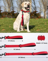 Joytale Short Dog Leash for Close Control & Training, 18" - 1.5 ft / Red - image 2