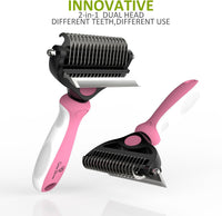Spring Blossoms-2 in 1 Professional Grooming Rake for Cats - Purple - image 4