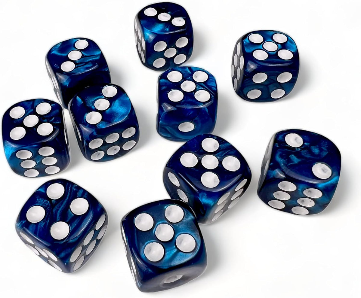 Luck Lab 10 Pack 16mm D6 Acrylic Dice Set - Blue - image 3