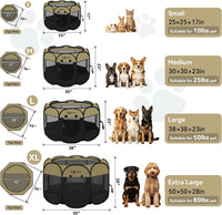 Siedihit Dog Cat Playpen, Puppy Pet Playpen Indoor for Small Dog Crate Tent Cage Outdoor, Portable - Black Khaki / Extra Large - image 2