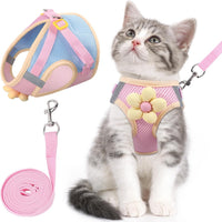Cat Harness and Leash Set, Escape Proof Soft Vest Walk Pink XS – Essentials for Cats - Sakura pink / Small