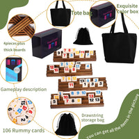 Wahartoly rummy cube tile game with 160 tiles and 6 wooden pine racks - view 10
