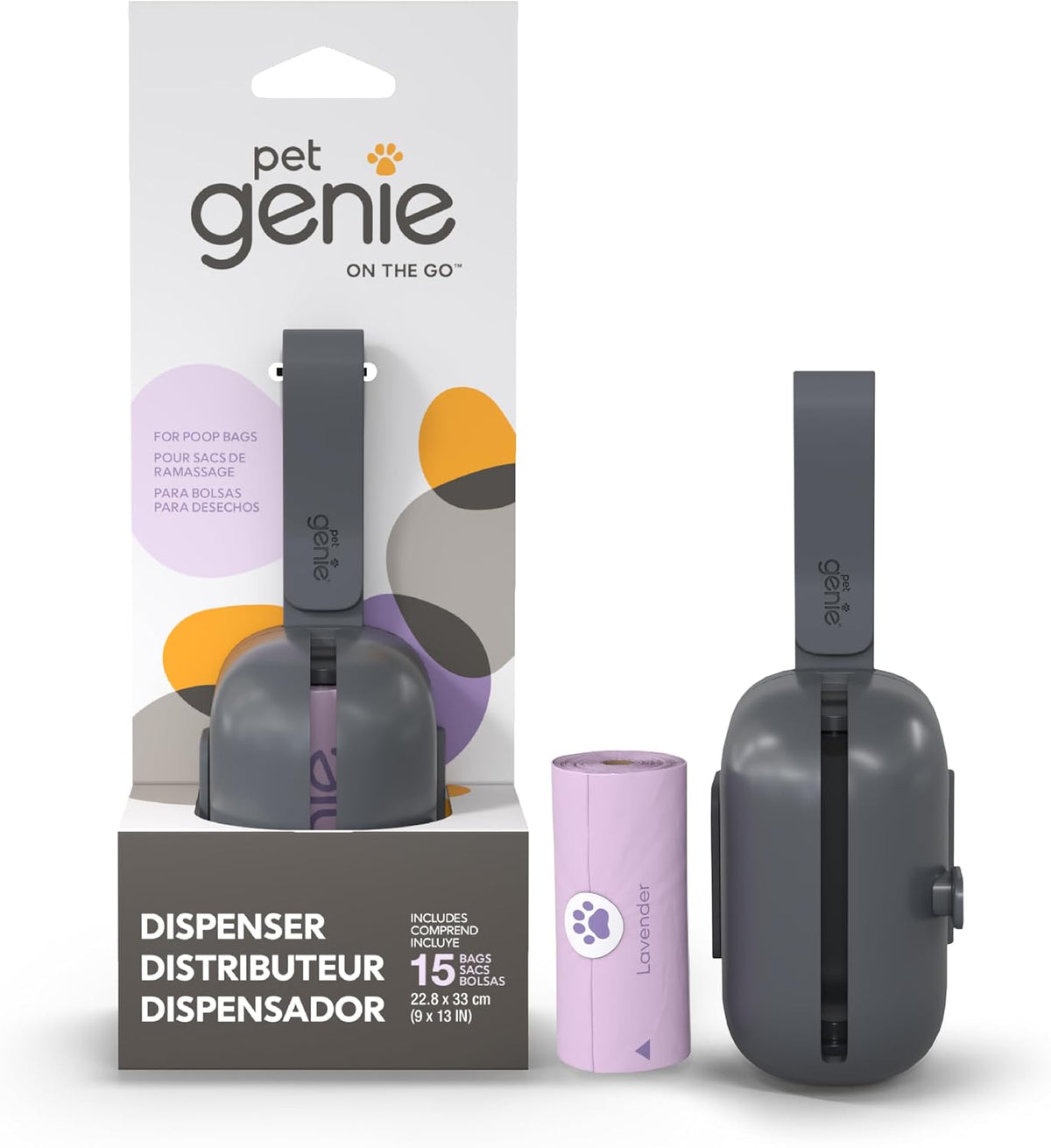 Pet Genie, Dog Poop Bags Rolls Scented - 15 Count (Pack of 1)