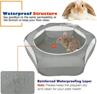 Small Animals Playpen, Waterproof Pet Tent with Zippered Top - Gray - image 4