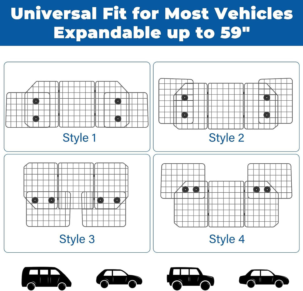 Car Dog Barrier for SUV Adjustable Heavy-Duty Steel Pet Divider Gate – Essentials for Dogs - image 4