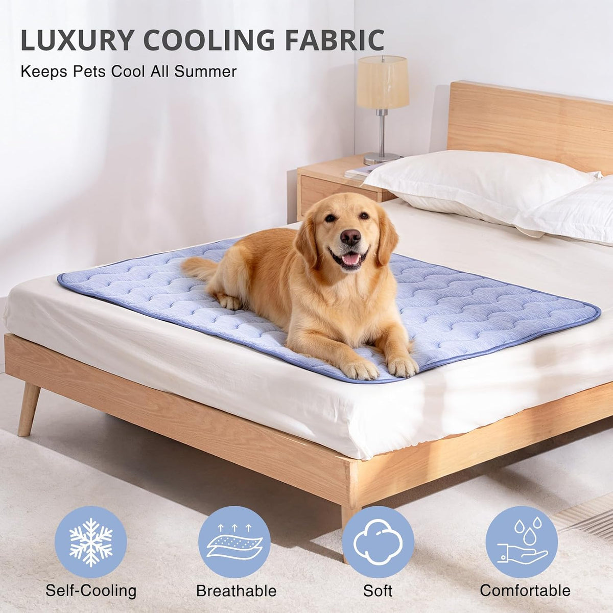 Cooling Mat for Dogs, 28"x 19" Thick & Durable Dog Cooling Mat - Blue / XL - image 4