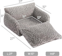 Hollypet Cat Bed Small Dog Orthopedic Couch Beds for Pets up to – Essentials for Cats - 21"L x 15"W x 8"Th / Snow Leopard - image 3