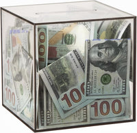 Clear Piggy Bank for Adults/Kids - Brown-cube / Medium