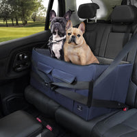 A 4 Pet Dog Car Seats for Small Dogs, Under 25 lbs - Dark Blue / Large