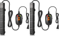 HiTauing Aquarium Heater, 50W/100W/200W/300W/500W Submersible Fish Tank Heater - 300W (Pack of 2)