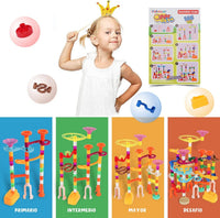 Ifollower Marble Run Kit, 110pcs Marble Maze Game Construction Building Toys for Kids, Marble Track - 166pcs - image 3