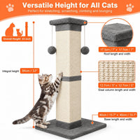 SOCATER Cat Scratching Post 33 Inch, Beige – Essentials for Cats - Grey - image 2