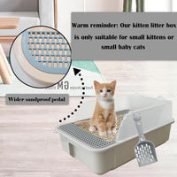 Open Cat Litter Box with High Side - 【Color：Grey】 - image 4