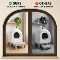 Litter Box Step, Litter Box Ramp/Catcher with Wooden Base - L-light Gray - image 3