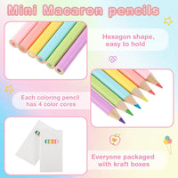 Ctosree mini colored pencils in kraft boxes, 6 natural wood pencils per box - view 15