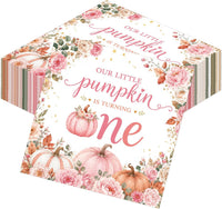 Yoyuspy 50 pink pumpkin baby shower napkins in gingham and polka dot prints - view 8
