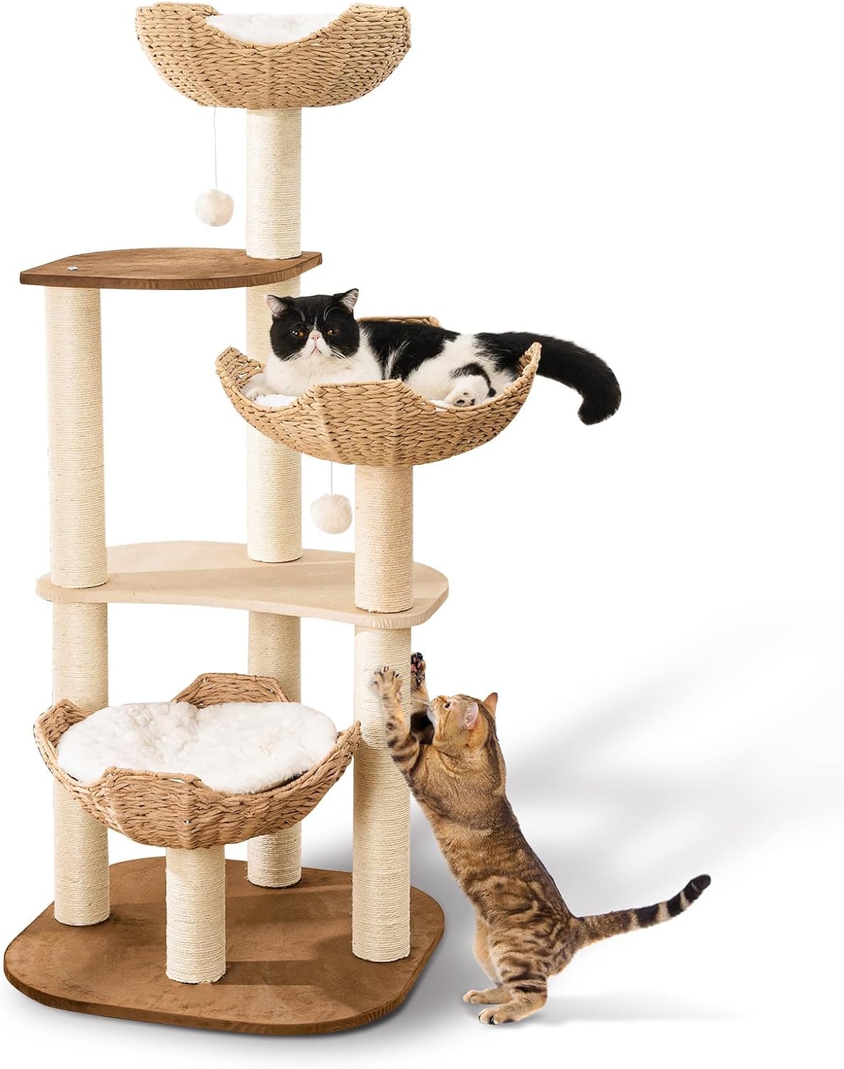 SHODMI 54" Modern Cat Tree Tower for Indoor Cats - K-903