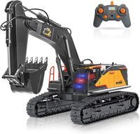 FUYLE 22 channel remote control excavator, 1/14 scale with alloy shovel and rubber tracks